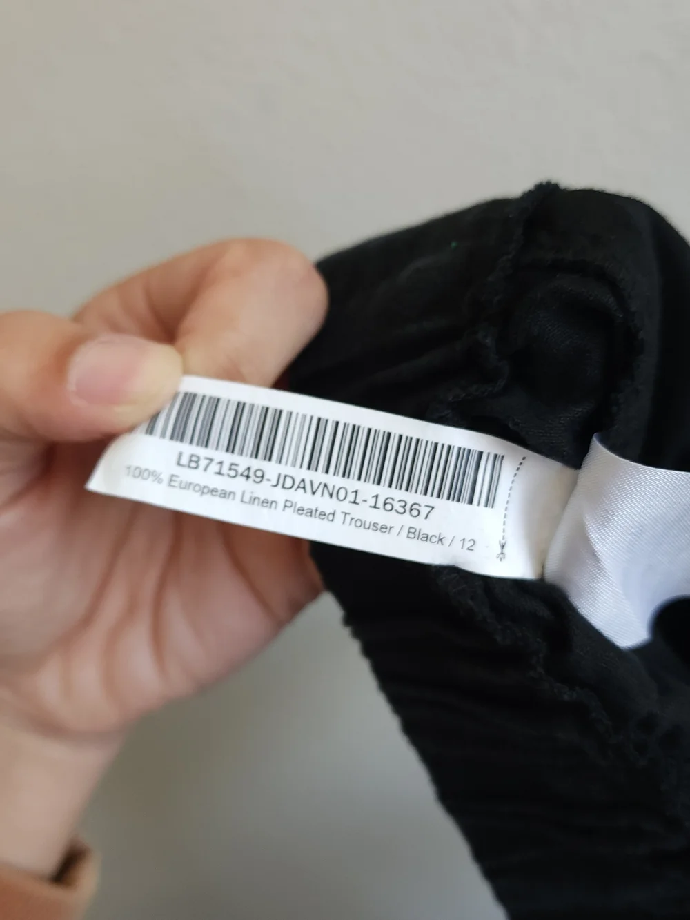 Quince 100% European Linen Pleated Trouser Pants Black Size 12 Fits Like 10
